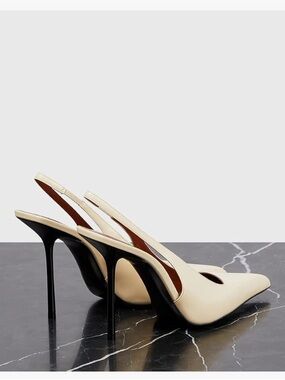 Women's Ivory Slingback Stiletto Heels - Elegant Pointed Toe